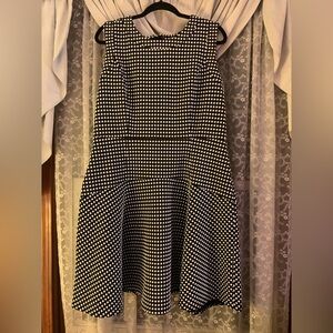 Tommy Hilfiger Navy and White Gingham Midi Dress